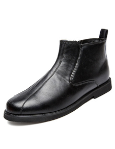 Bottes modernes homme en PU unicolore