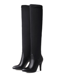 Bottes femme à talons aigus noir unicolore