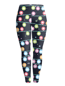 Fabuleux leggings pour femmes noirs casual en polyester impression imprimé fleuris