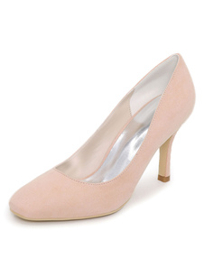 Fabuleuses chaussures à talons à talons aigus en tissu unicolore mocassin Sans ornement. de polyurét