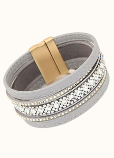 Bracelet fabuleux en faux cuir style européen fermoir magnétique