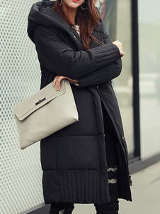 Fascinant manteau en polyester unicolore surdimensionné à capuche