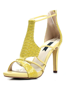 Fabuleuses sandales mode à bout ouvert et motif python