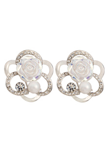 Boucles d'oreilles Goujon de fiançailles métallique argent