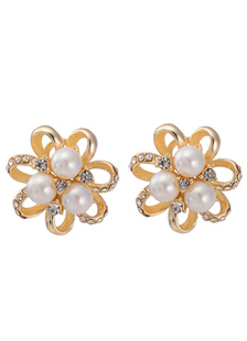 Boucles d'oreilles Goujon de fiançailles métallique or