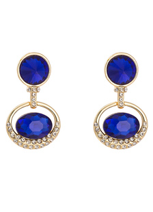 Boucles d'oreilles Goujon de bal métallique bleu royal