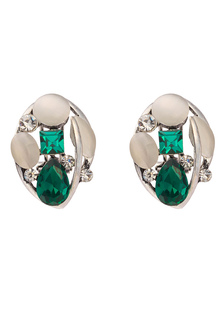 Boucles d'oreilles Goujon du dîner de répétition métallique vert