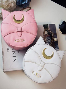 Sac de lolita casual PU à motif chat blanc