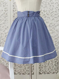Jupe lolita parfaite bleue douse en coton mélangé