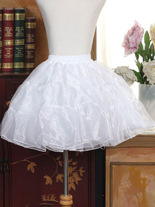 Lolita blanc jupon Organza courte Sweet Lolita Crinoline