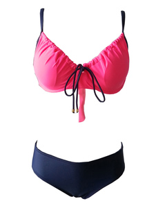 Sexy Bikini maillot de bain deux ton Backless Bikini sans manche chasuble Set