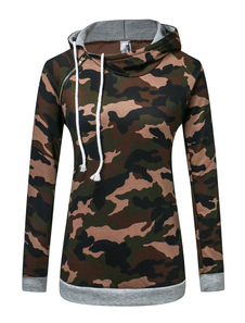 Pull de sport en fibres de coton camouflage camouflage vêtements journaliers à capuche