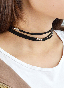 Fascinant collier en faux cuir mode