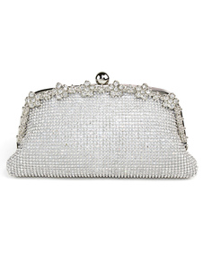 Sacs de soirée nuptiale perlée mariage pochette strass or