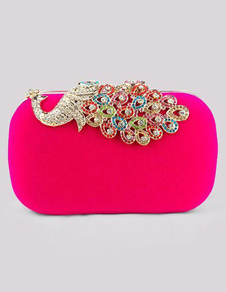Pochette mariage boîte sac à main strass paon déco mariée sac à main de soirée