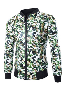Imprimé Bomber veste manches longues Camo Casual veste