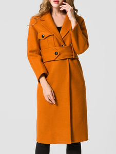 Manteau d’hiver femme surdimensionné manteau ceinturé de longueur de genou