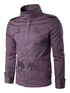 Blouson soutenu en coton mélangé avec bouton