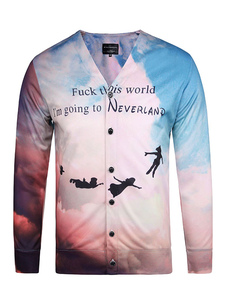 Sweat de qualité en coton bleu impression