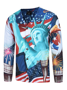 Sweat modeste en coton bleu impression