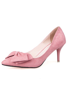 Bout pointu talons hauts rose s’inclina Slip sur pompes talon Goblet