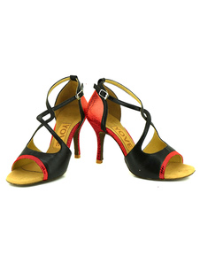 Danse des femmes chaussures chaussures de haut talon deux ton Criss Cross sangle réglable salle de b