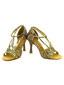 Zèbre imprimé T-Type Bandage salle de bal or chaussures haut talon féminin sur mesure chaussures de 