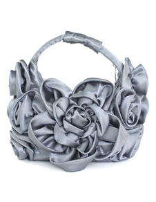 Mariage pochette gris élevant sacs à poignée Satin soirée