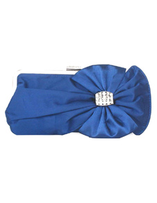 Sac à main pochette mariée mariage bleu sac à main Bow strass soirée perlée