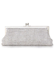 Mariage pochette strass argent sacs à main paillettes Kiss Lock mariage soirée sac avec bandoulière 