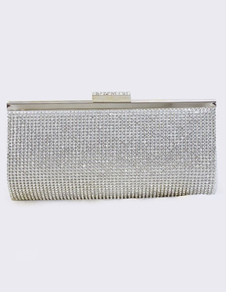 Mariage pochette strass argent perlé sac à main sacs de soirée nuptiale