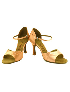 Salle de bal satin chaussures strass abricot élégant talon aiguille personnalisée de chaussures de d