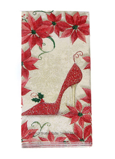 Rouge mariage serviettes fleurs haut talon imprimé parti Napkins(5 Packs/lot, 10 Pcs/pack)