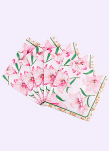 Serviettes de table de mariage floral fleur de Lys rose imprimé en papier Napkins(20pcs/pack)