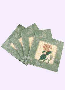 Mariage Party serviettes fleur verte Place de papier imprimé tapis (20 pièces par paquet)