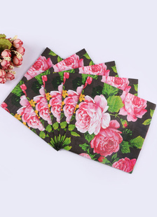 Serviettes de table fête florales Rose fleurs de mariage impression sets de Table (20pcs par Pack)