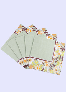 Party serviettes fleurs vertes imprimées Table napperons en papier de mariage (20pcs par Pack)