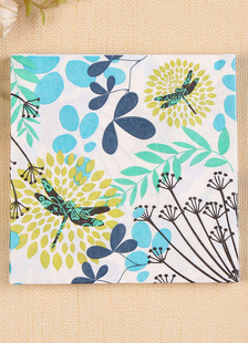 Party serviettes plante blanche thème de mariage imprimé serviettes en papier (paquet de 20 pièces A