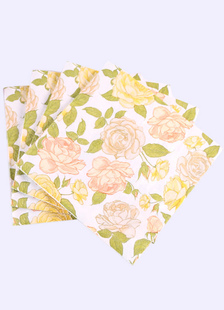 Party serviettes serviettes de table en papier imprimé Floral Beige de mariage (20Pcs un Pack)