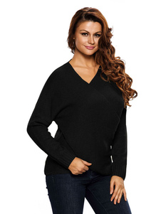 Pull Casual pull noir Pull V Col manches longues pour femmes