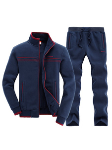 Costume de sport pour hommes doublé à capuche coton Sweatshirt et pantalons de survêtement pour l’hi