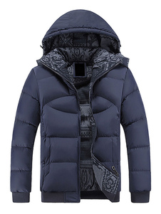 Manteau à capuchon fermeture éclair hommes vers le haut des Parkas matelassées avec capuche amovible