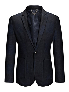Blazer veste avec contraste poches V cou laine Blend un bouton Outwear