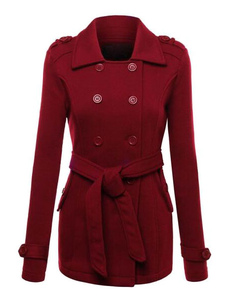 Double Breasted brassard sangle à la palangre manteau Trench-Coat gris féminin avec ceinture