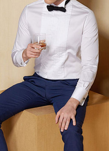 Mariage robe chemise blanc marié chemise bouton manches longues coton marié vêtements avec cravate