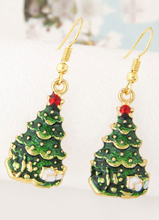 Boucle d’oreille arbre de Noël boucles d’oreilles bijoux vert féminin