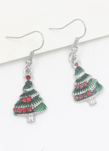 Arbre de Noël vert de bijoux Boucles d’oreilles féminines Dangle Earrings