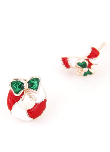 Noël-boucles d’oreilles bijoux Boucles d’oreilles asymétriques rouge féminin