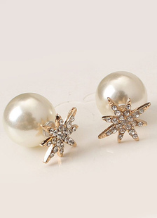 Boucles d’oreilles argent perle Vintage Snowflake féminin