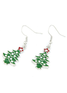 Boucle d’oreille de Noël vert boucles d’oreilles arbre pendentif bijoux femmes